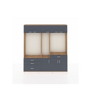 Arges Gardrop 8 Raflı 4 Çekmeceli 3 Askılı 220x30x243 Çam-Antrasit