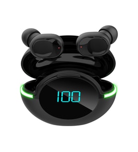 Y80 : Stereo Su Geçirmez Sporcu Kulak içi Led Ekran Bluetooth Kulaklık Siyah
