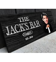 BK Gift Kişiye Özel Karikatürlü Kabartma Tasarım Siyah(Ebony) Ahşap Bar Tabelası, Home Bar Tabela, Rustik Ev Dekorasyonu, Duvar Dekoru-2