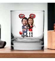 Kişiye Özel Ben Sana Mahkum Karikatürlü Viski Bardağı