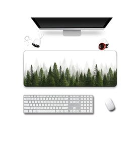 SonicTouch Klavye Mousepad 40x90cm Dikişsiz Pürüzsüz Sıvı Geçirmez Kaymaz Taban Sisli Çamlar