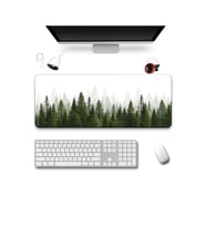 SonicTouch Klavye Mousepad 40x90cm Dikişsiz Pürüzsüz Sıvı Geçirmez Kaymaz Taban Sisli Çamlar