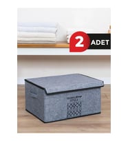 Şık Keçe Kapaklı Maxi Kutu 47x37x24 cm, Çok Amaçlı Saklama Çözümü