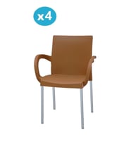 Omnipazar MT-CF880 Mare Plastik Bahçe Balkon Koltuk Sandalye 4'lü Set