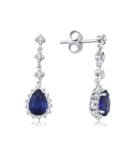 2.20 Karat Safir Pırlanta Küpe