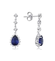 2.20 Karat Safir Pırlanta Küpe