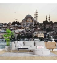İstanbul Cami Manzaralı Duvar Kağıdı Baskı