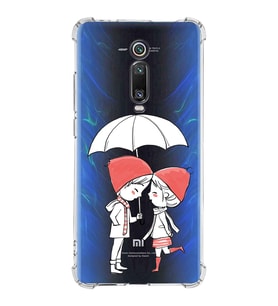Xiaomi Mi 9T Pro Köşe Korumalı Antişok Kapak Aşk Tasarımlı Şeffaf Silikon Kılıf