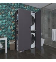 Kenzlife çamaşır-kurutma makinesi dolabı kapaklı foka sol gri 180*090*60 banyo arkalıksız (Karışık)