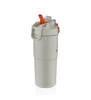 Shotay ST-8133 Çift Kullanım Pipetli/Rahat İçim Beyaz 750ml Çelik Matara