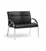 Stella Siyah Deri Ofis Kanepesi