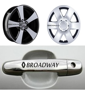 Broadway Kapı Kolu Jant Sticker (10 Adet) Etiket Yapıştırma Z28