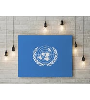 Birleşmiş Milletler Bayrağı Kanvas Tablo 40x55cm BM Bayrağı Dekoratif Tablo