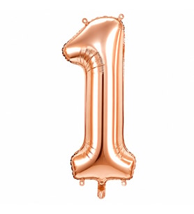 1 Rakam Folyo Balon Rose Gold Rengi (76 cm)