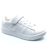 Cool Cooper Çocuk Bantlı Cilt Sneaker Spor Ayakkabı (Beyaz)
