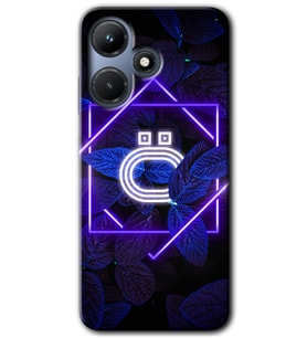 İnfinix Hot 30i Kılıf HD Desen Baskılı Kılıf - Dark Neon Yaprak Ö Harfi