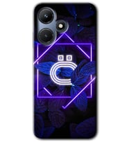 İnfinix Hot 30i Kılıf HD Desen Baskılı Kılıf - Dark Neon Yaprak Ö Harfi