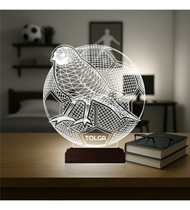 Luvivia Sarı Kanarya Futbol Topu Taraftar Kişiye Özel 3D Lamba - Masa Gece Lambası