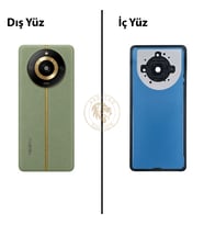 Oppo KAPAK Realme 11 Pro Plus Yeşil Arka Kapak Arka Cam Batarya Kapağı Lazer Kesim Kapak Pil Kapağı Back Cover