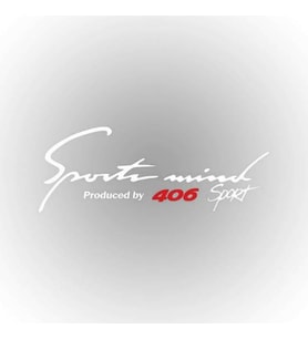 406 Sports Mind Oto Sticker 30 cm x 11 cm Beyaz yazı 359