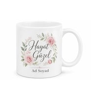 Hayat Güzel Yazılı Baskılı Kupa Bardak Motivasyon Hediye Porselen Mug