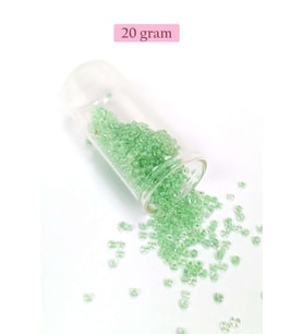 Dökme Cam Kum Boncuk (8/0) 3 mm - 20 Gram - Şeffaf Açık Yeşil - BNC150