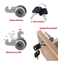 CANEX MANDALLI ÇEKMECE KİLİDİ NİKEL 20 MM (Metal)