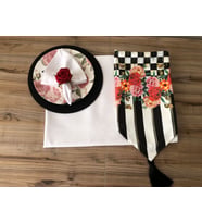 SOFRA SUNUM TAM SET DAMA GÜL DESENLİ (Krem)