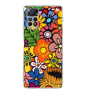 PrintiFy Xiaomi Redmi Note 11 Pro 5G ile Uyumlu 1mm Slim Fit Retro Renkler 2 Baskılı Şeffaf  Kılıf