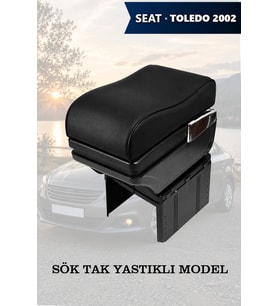 seat toledo 2002 kol dayama Lüks geniş model Siyah Yastıklı Deri