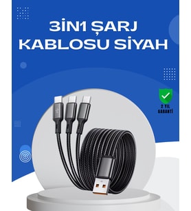Northcity Evrensel 3 Başlıklı Şarj Kablosu - iPhone Huawei Samsung 1.2m Dayanıklı Şarj Çözümü