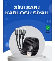 Northcity Evrensel 3 Başlıklı Şarj Kablosu - iPhone Huawei Samsung 1.2m Dayanıklı Şarj Çözümü