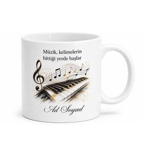 Klasik Müzik Severler İçin Özel Tasarım Baskılı Kupa Bardak Hediye