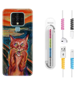 Tecno Camon 16 18P Pova 3 Pova Neo Kılıf Kablo Koruma Spiral Silikon Tablo Cat 1788