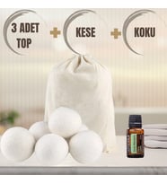 Kokulu Xxl 3’lü Yün Keçe Kurutma Makinesi Topu Seti Doğal Çamaşır Yumuşatıcı Kurutma Topu