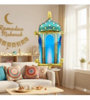 45 cm Ramazan Mavi Kandil Folyo Balon - Ramazan Dekorasyon ve Süsleme Balonu