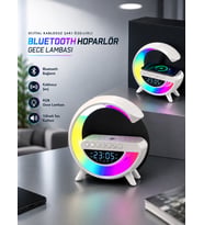 Bluetooth Hoparlör 15W Kablosuz Hızlı Şarj LED Gece Lambası