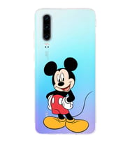 Huawei P30  Kamera korumalı Kapak Mickey Mouse Tasarımlı  Şeffaf Kılıf