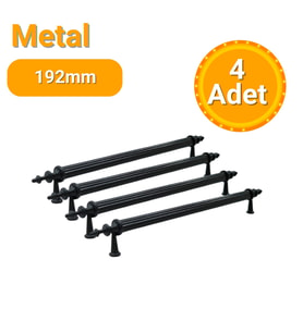 4 Adet Zirve Siyah Metal Mobilya Kulpu 192mm