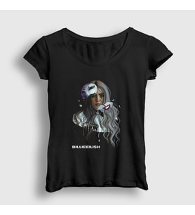 Presmono Kadın Siyah Awake Billie Eilish T-Shirt 153631tt