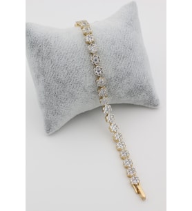 XUPING JEWELRY 14 Ayar Altın Kaplama, Çiçek Zirkon Taşlı Bileklik