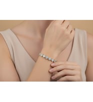 XUPING JEWELRY 14 Ayar Altın Kaplama, Çiçek Zirkon Taşlı Bileklik
