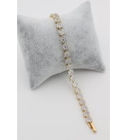 XUPING JEWELRY 14 Ayar Altın Kaplama, Çiçek Zirkon Taşlı Bileklik