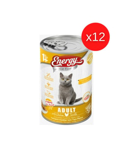 CAT FOOD ENERGY Tavuklu Islak Yetişkin Kedi Maması 400 gr x 12 Adet