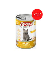 CAT FOOD ENERGY Tavuklu Islak Yetişkin Kedi Maması 400 gr x 12 Adet