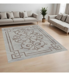 Rovigo Home Dijital Baskı Yıkanabilir Kaymaz Taban Salon Halısı Ve Yolluk RV057-FNL330 (Gri)