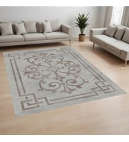 Rovigo Home Dijital Baskı Yıkanabilir Kaymaz Taban Salon Halısı Ve Yolluk RV057-FNL330 (Gri)