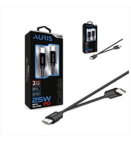2 Adet - Auris CB46 Type-C To Type-C Kablo 25W 2 Metre