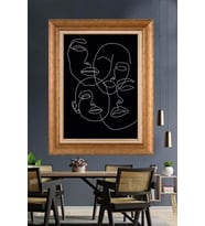 Altın Varaklı  Çerçeveli Paspartulu Tablo ndd1067 (Gold)