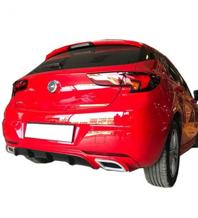 Opel Astra K 2016 Sonrası Egzoz Görünümlü Arka Tampon Eki - Difüzör (Plastik)
